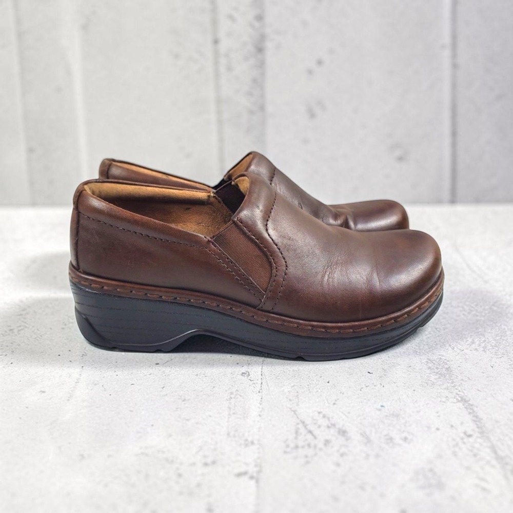 Klogs Brown Leather Slip Resistant Comfort Clogs Shoes Womens 8.5 M